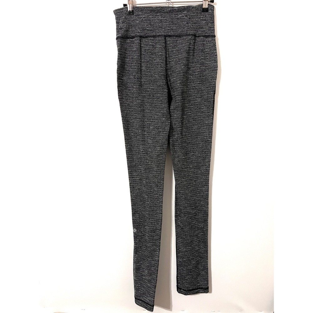 LULULEMON Heathered Gray Straight Leg Pants Excellent Yoga Athletic Lounge 8 - Picture 6 of 6